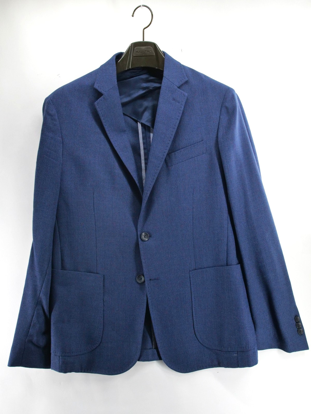 1901 Extra Trim Fit Blue Blazer 40R Marzotto Fabbrica Alta Wool Shell Casual